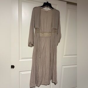 🤍Light Taupe Embroidered Lace, Open Duster Cardigan🤍